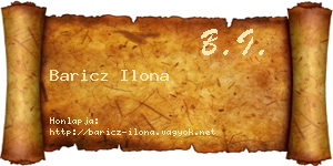 Baricz Ilona névjegykártya